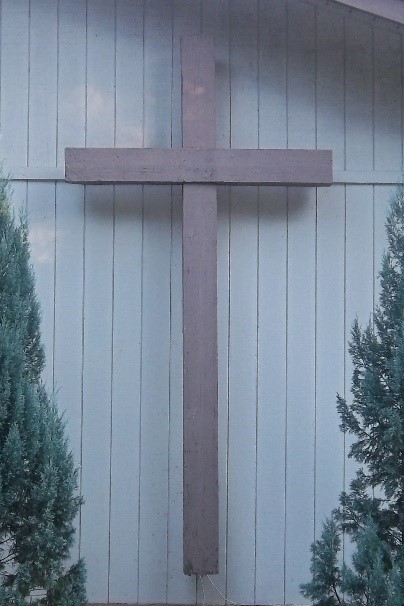Cross on side of church